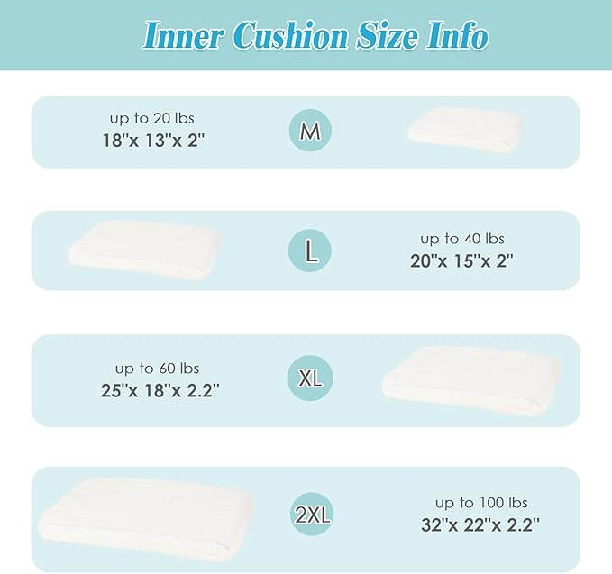 Cute Washable Dog Bed for Small Medium Dogs, 30in, Cream