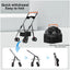 Pet Stroller for Medium Small Dogs/Cats,Folding Puppy Carrier Suitable for Traveling with Cats and Dogs (Black)