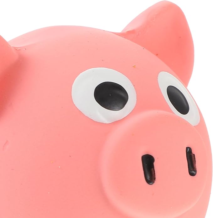 POPETPOP Squeaky Pig Dog Toys : Latex Dog Squeaky Toys for Chewing and Training Activities, 2.48X2.36X2.36in (Pink)