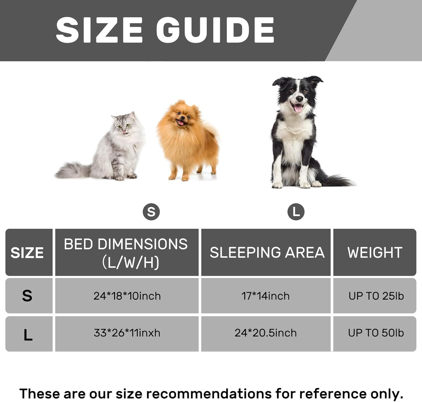 Hollypet Fluffy Dog Cat Bed, Gray, 24" L x 18" W x 10" Th