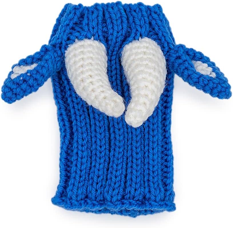 Zoo Snoods Blue Ox Costume - Warm Knit Dog Snood Wrap for Pets, Neck Ear Cover Protection for Halloween Winter (Small)