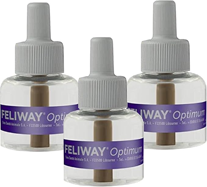 FELIWAY Optimum 3 x 30 Day Cat Calming Refills for Pheromone Diffuser, 3 x 48ml Value Pack