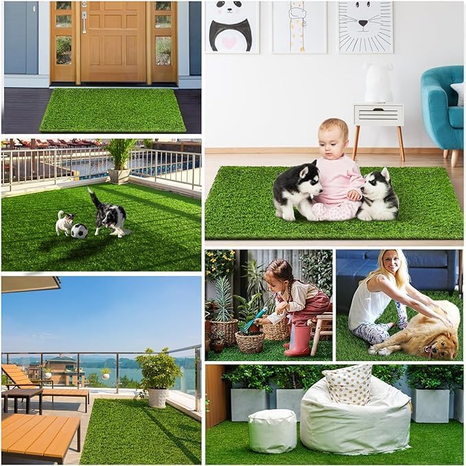 CooZero Artificial Grass, Professional Dog Grass Mat, Potty Training Rug and Replacement Turf Outdoor Rug Patio Lawn Decoration, Easy to Clean with Drainage (39.4 x 31.5 inch)