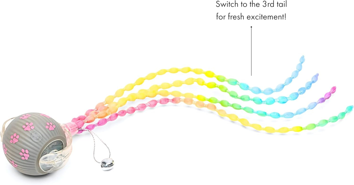 Interactive Cat Toys for Indoor Cats | Premium Quality with 3 Detachable Tails | Automatic Speed Modes with Real-Motion Movement | Rechargeable | Fun for Bored Adult Cats and Kittens