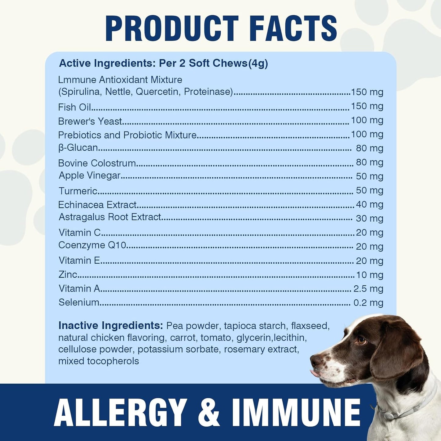 Dog Allergy Chews - Dog Immune Support - Probiotics for Gut Health - Allergies and Itching Skin Support - Itch Relief for Dogs - Seasonal Allergy - Aller Immune Bites for Dogs - 200ct