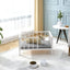 Dog Bed with Rails - Elevated Pet Metal Bed Frame, 21.3" x 30 ", White