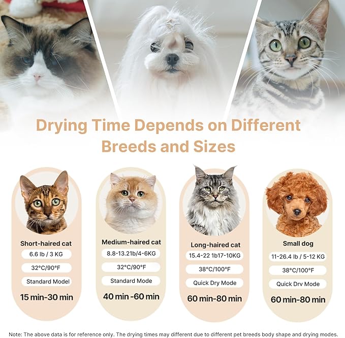 75L Large Pet Dryer Box for Cats & Small Dogs - Automatic 360° Rapid Drying