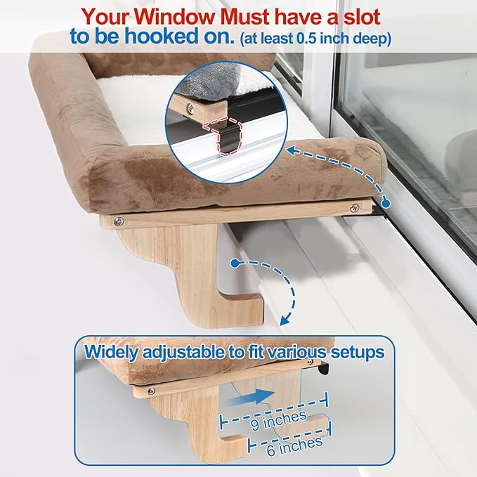 Zakkart Cat Perch for Window Sill with Bolster - Orthopedic Hammock Design