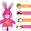 DODODOLA Stuffed Dog Toys Durable Plush Dog Toy with Crinkle Paper Cute Elephant Squeaky Dog Toys Dog Chew Toys for Medium Large Breed (Pink Rabbit)