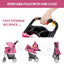 4 Wheels Pet Stroller for Small Medium Dogs Cats 10-33 lbs, Pink