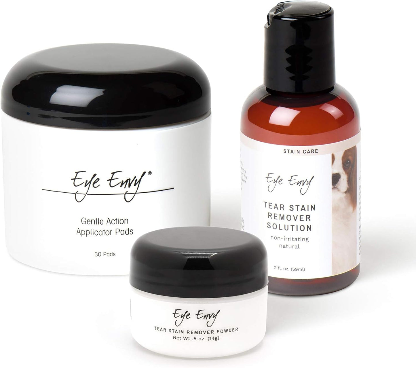 Eye Envy Dog Tear Stain Remover Starter Kit. 100% Natural, Safe. Contains: Stain Solution