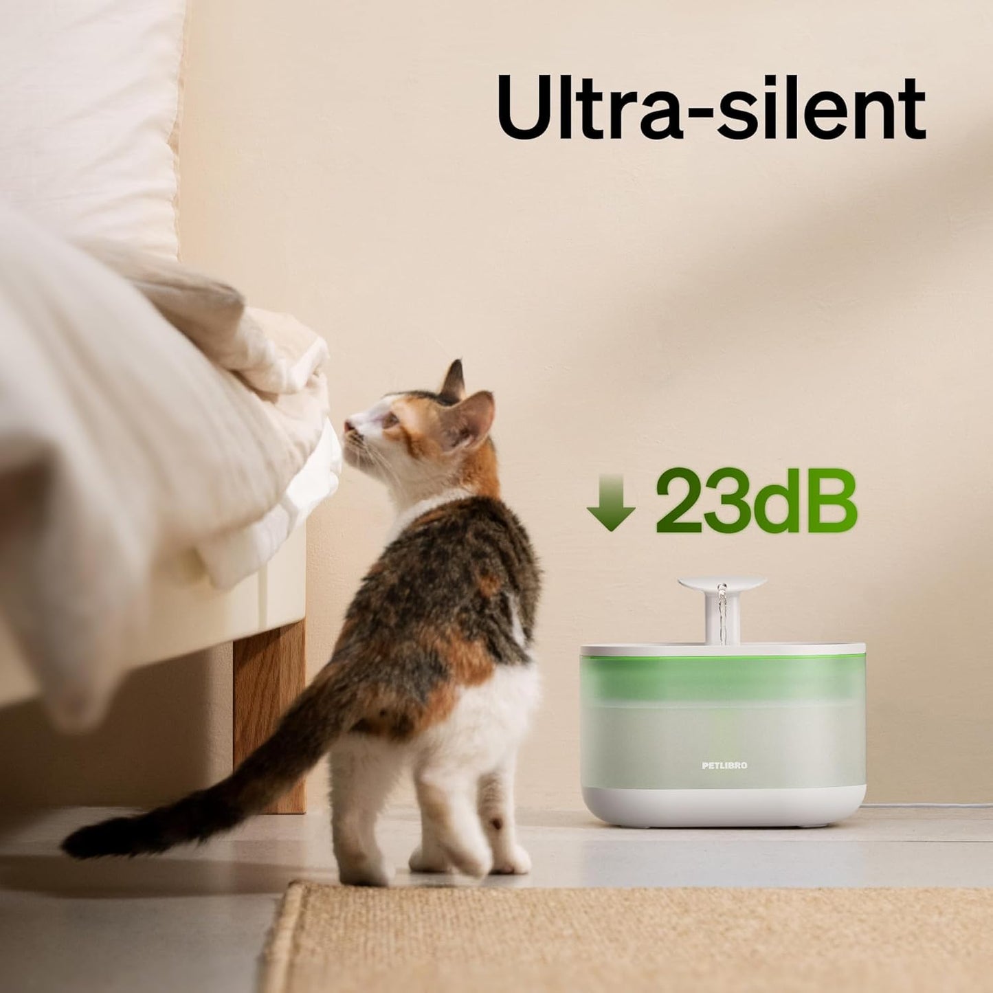 PETLIBRO Cat Water Fountain, 71fl oz/2.1L Ultra Quiet Pet Water Fountain for Cats Inside, BPA-Free, Two Flow Modes,Visible Water Level Dog Water Dispenser, Upgraded Cat Water Bowl with 4 Large Filters