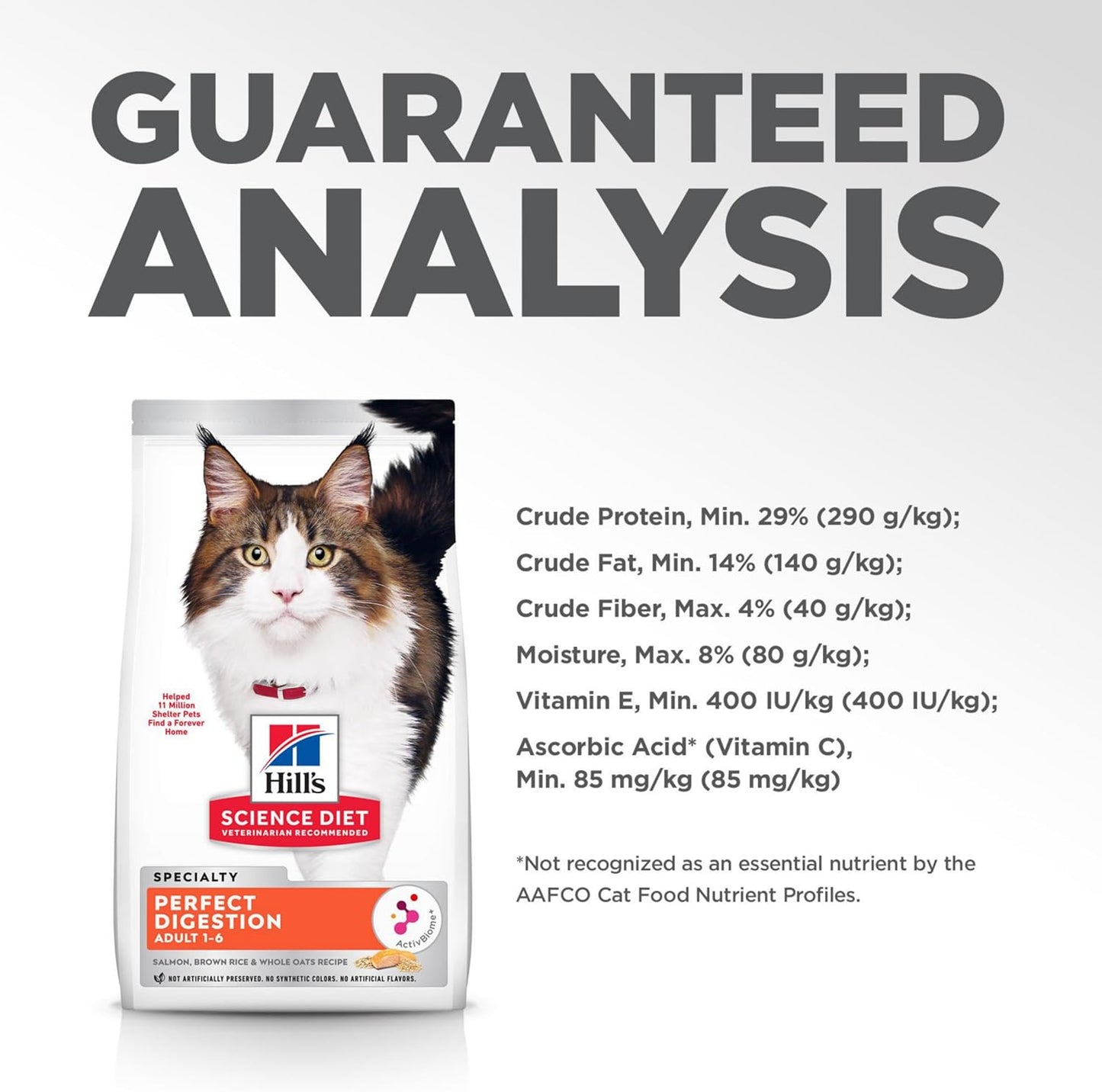 Hill's Science Diet Adult 1-6 Perfect Digestion Dry Cat Food, Salmon, Brown Rice & Whole Oats, 3.5 lb. Bag