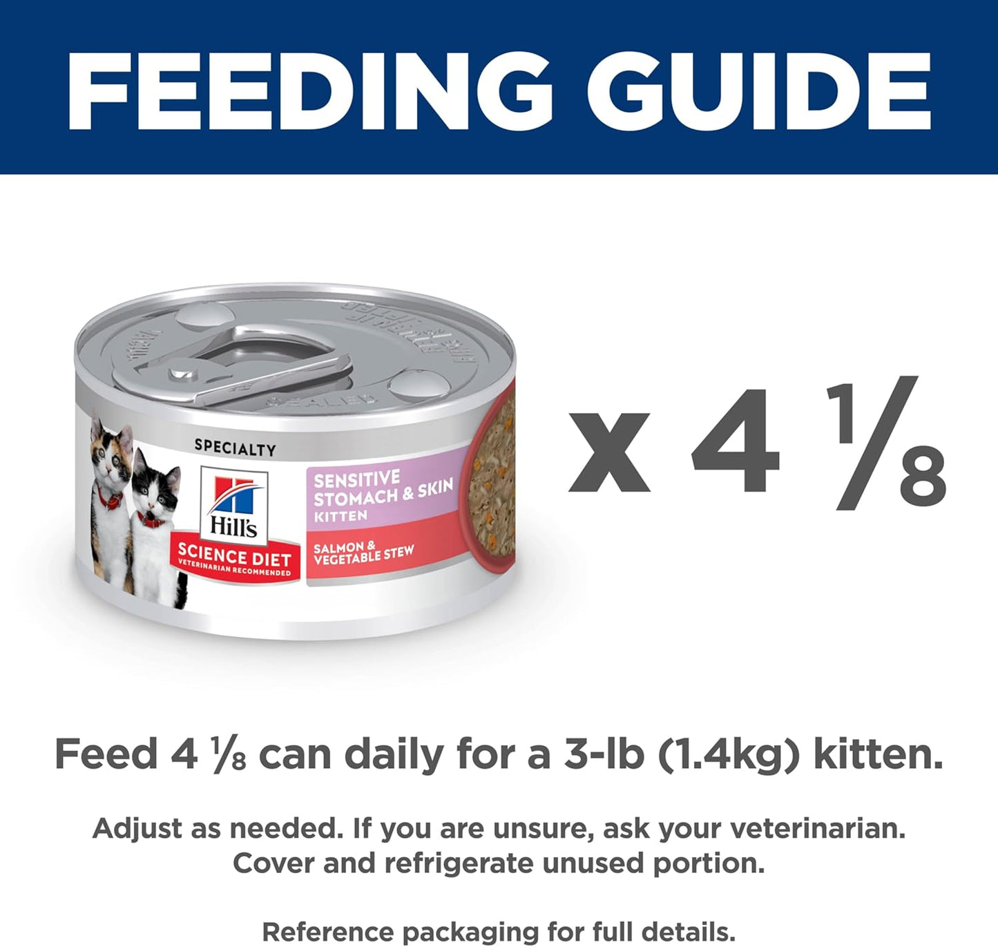 Hill's Science Diet Kitten Sensitive Stomach & Skin Wet Cat Food, Salmon & Vegetable, 2.8 oz. Cans, 24-Pack