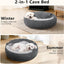 SIWA MARY Small Dog Bed with Attached Blanket, Cozy Donut Cuddler Anti-Anxiety Hooded Pet Beds Calming Cave Bed, 23inch