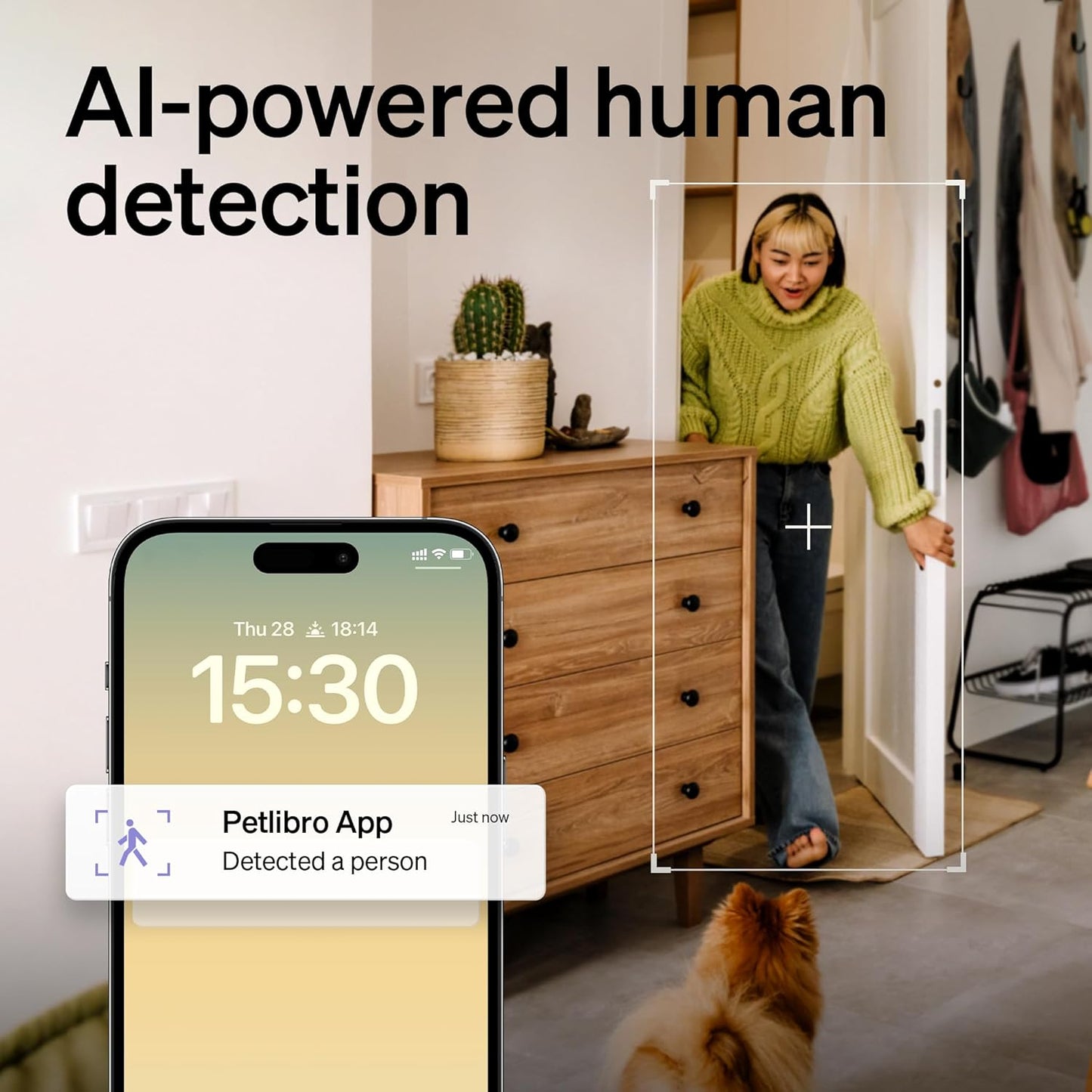 PETLIBRO AI Dog Camera Pet Camera Indoor with Phone App [Multi-Pet Recognition, Daily Activity Analysis & Smart Summaries] Cat Cam 360° View, 1080P Dog Cam Night Vision