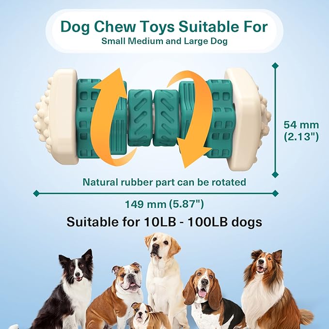 Pceotllar Indestructible Dog Chew Toys, Interactive Puzzle Toys with Beef Flavor