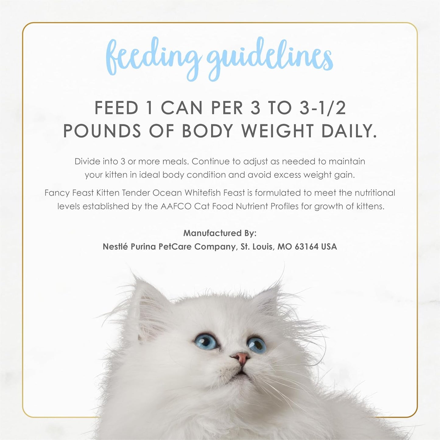 Purina Fancy Feast Tender Ocean Whitefish Feast Wet Kitten Food - (Pack of 24) 3 oz. Cans