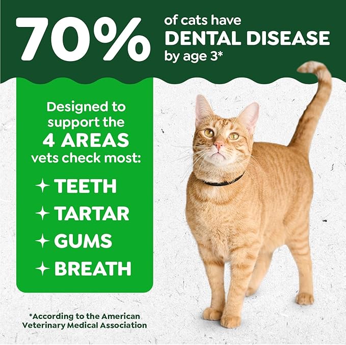 Greenies Cat Treats, Feline Veterinarian-Recommended Adult Natural Dental Cat Treats, Oven Roasted Chicken Flavor, 4.6 oz. Pouch