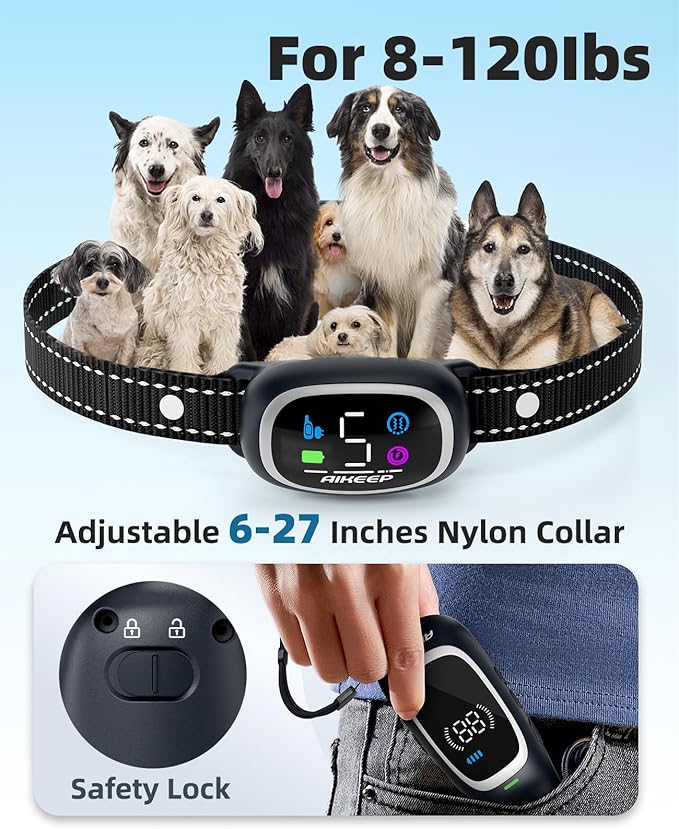2-in-1 Dog Shock Collar and Bark Collar for Dogs – 3300FT Dog Training Collar with Remote