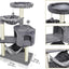 YUNIQUE Cat Tree with Cat Condo and Big Hammock, Grey
