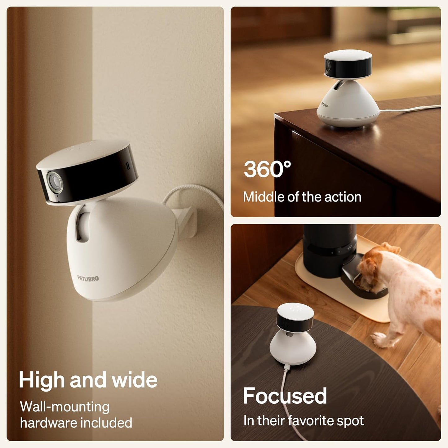 PETLIBRO AI Dog Camera Pet Camera Indoor with Phone App [Multi-Pet Recognition, Daily Activity Analysis & Smart Summaries] Cat Cam 360° View, 1080P Dog Cam Night Vision