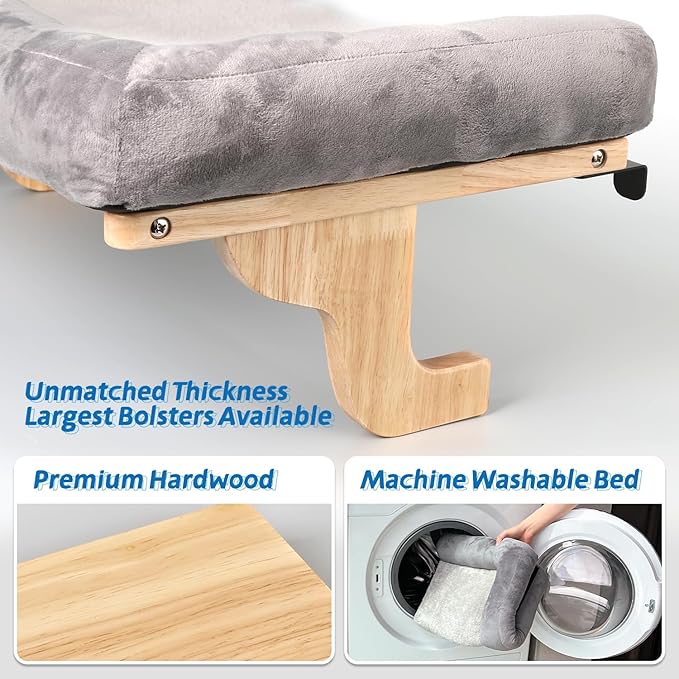 Zakkart Cat Perch for Window Sill with Bolster - Orthopedic Hammock Design