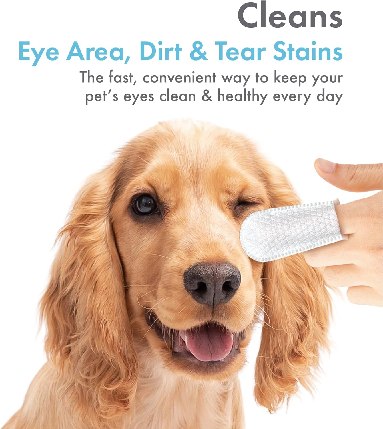 Petkin Fingertip Eye Wipes for Dog and Cat