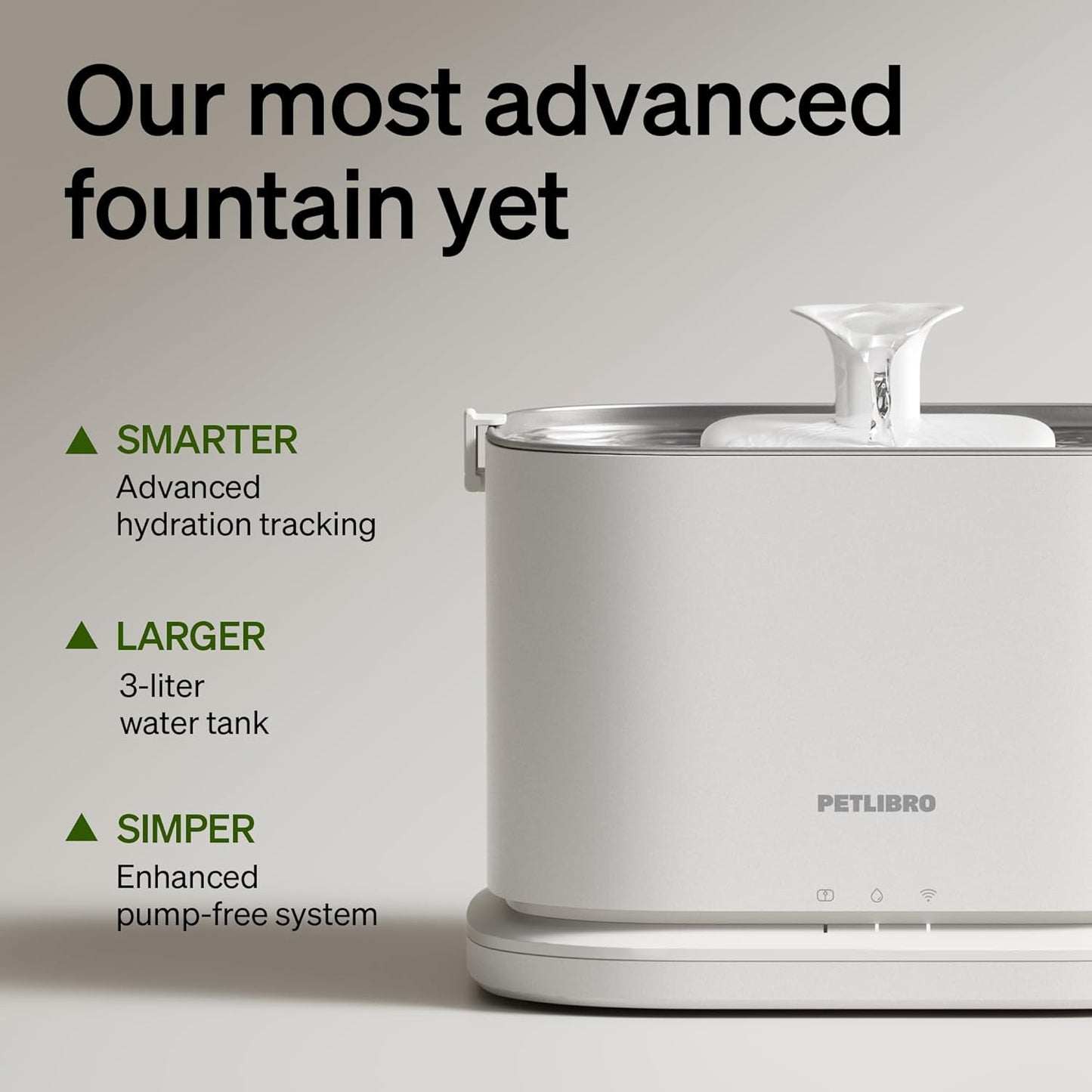 PETLIBRO Upgrade Cat Water Fountain, Dockstream 2 Smart App Monitoring Pet Water Fountain for Cats Indoor, 3L/101oz Cat Fountain Stainless Steel Tray for Drinking, 5G WiFi Auto Cat Water Dispenser Dog