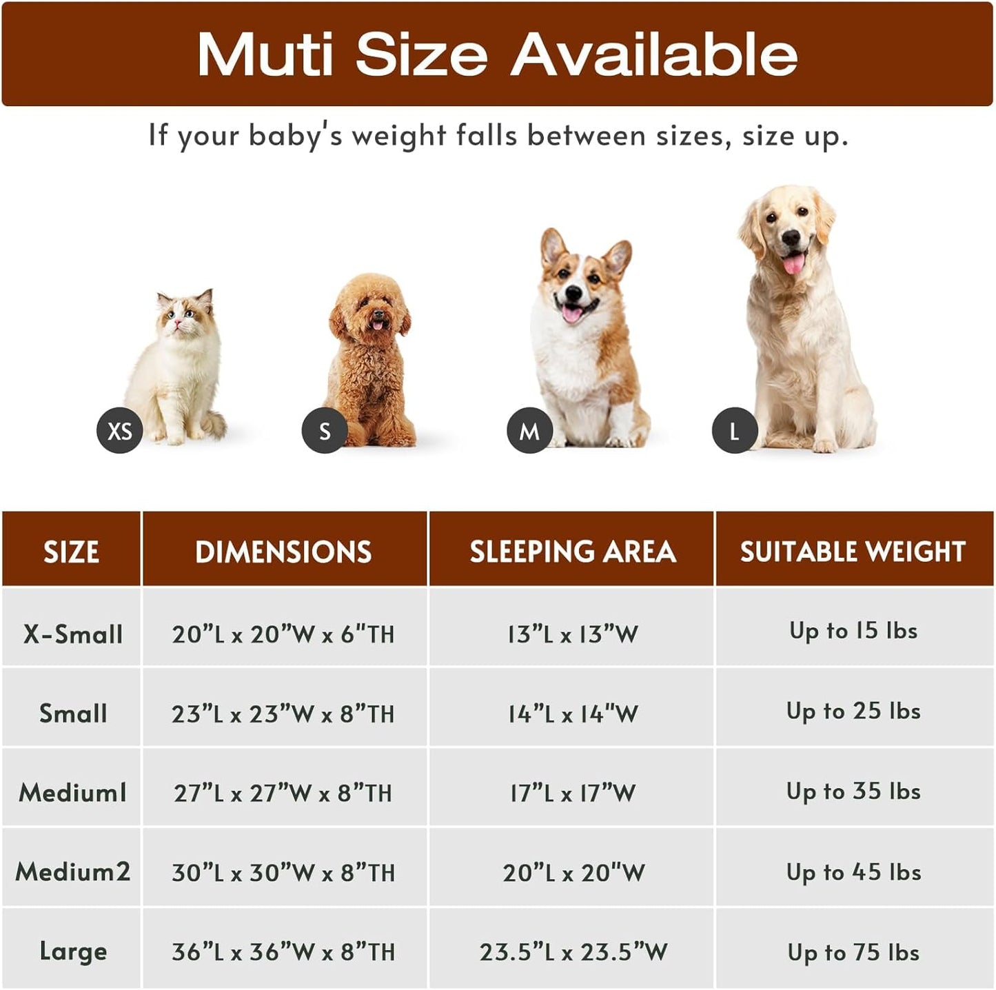 JOLLYVOGUE Small Dog Bed, Calming Soft Anti-Anxiety Donut Cat Bed, (20")