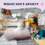 Himax Dog Beds for Small Dogs, Donut Dogs Beds with Blanket Attached,(20"/26"/35") Grey