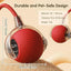 Automatic Cat Ball, RED, LED Lights, Indoors for Active Cats - Rechargeable, Smart Rolling, Speedy Tail/Rope