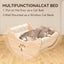 Cat Window Perch Hammock, Wooden Moon Cat Shelves with Strong Suction Cups