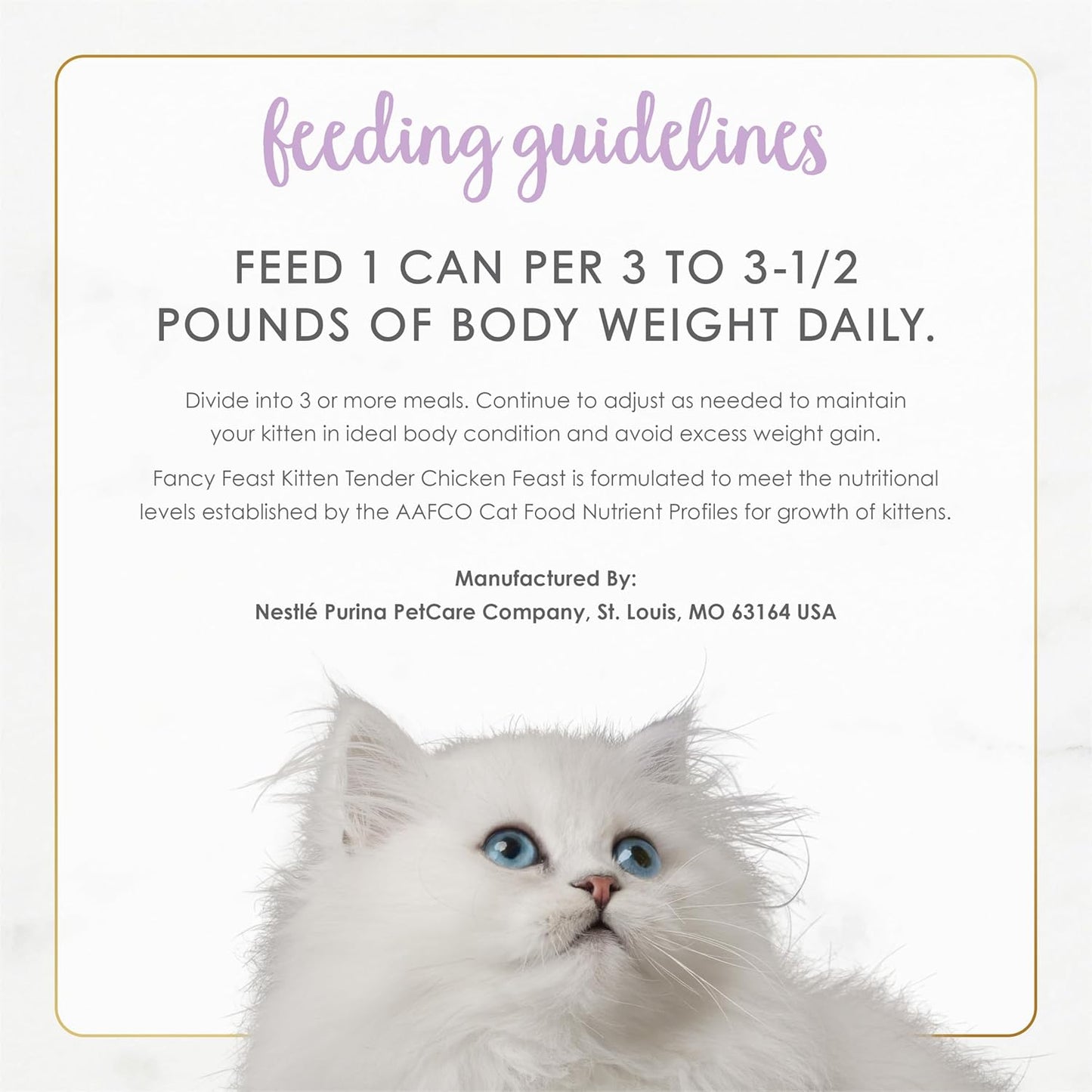 Purina Fancy Feast Kitten Tender Chicken Feast Wet Kitten Food Pate - (Pack of 24) 3 oz. Cans
