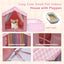 Cute Pink Princess 26 * 26 * 26.8" Dog House Bed for Pets Dogs Cats with Playpen