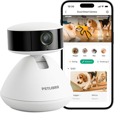 PETLIBRO AI Dog Camera Pet Camera Indoor with Phone App [Multi-Pet Recognition, Daily Activity Analysis & Smart Summaries] Cat Cam 360° View, 1080P Dog Cam Night Vision