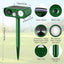 Animal Deterrent Devices Outdoor, Solar Animal Repeller with Motion Sensor Animal Repeller to Repel Cat, Deer, Squirrel, Rabbit, Skunk, Dog (Green - 1 Pack)
