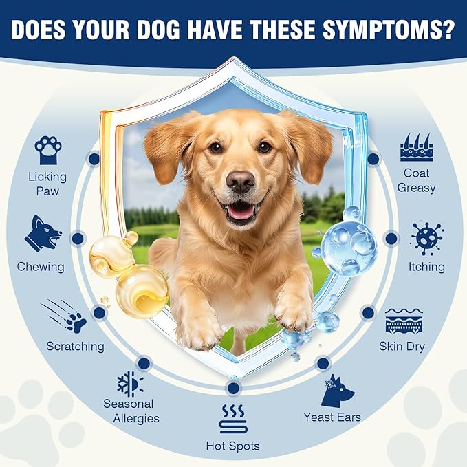 Dog Allergy Chews - Dog Immune Support - Probiotics for Gut Health - Allergies and Itching Skin Support - Itch Relief for Dogs - Seasonal Allergy - Aller Immune Bites for Dogs - 200ct