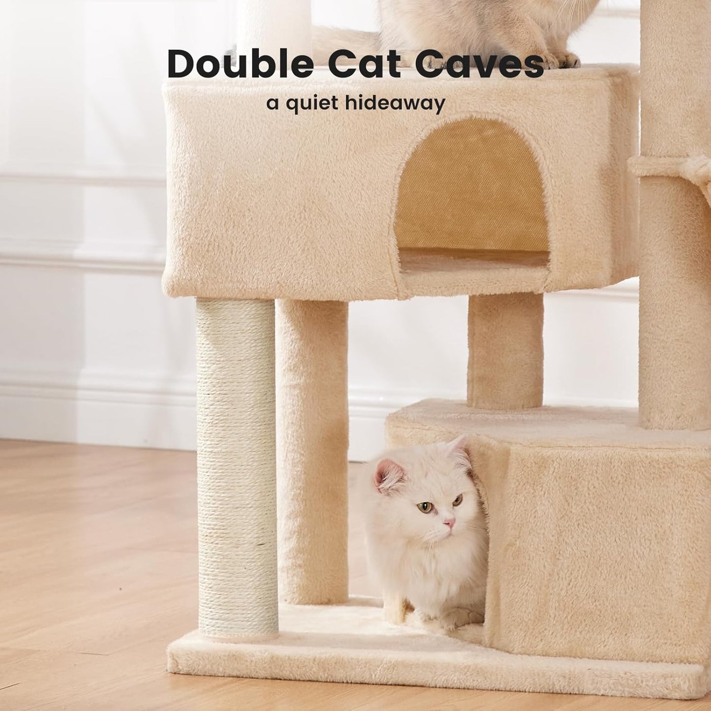Gardner Pet 41" Tall Cat Tree for Medium Large Cats, Heavy Duty Cat Trees Tower with 2.8in Posts & Washable Top Perches