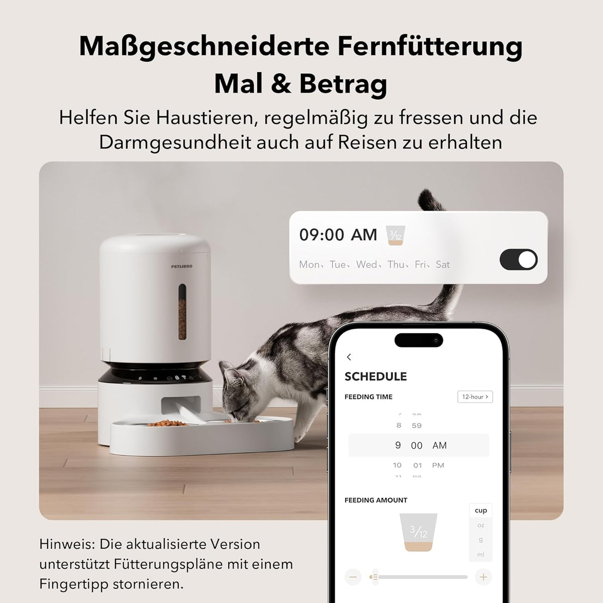 PETLIBRO 5L Automatic Cat Feeder for 2 Cats, 5G&2.4G Wi-Fi Programmable