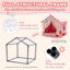 Jiupety Indoor Dog House with Frame, Cute Dog Tent Bed with Cover Cave, Breathable, Washable, and Foldable House, Suitable for 10-20 Lb Puppy and Cats, Medium (17"×17"×17"), Pink