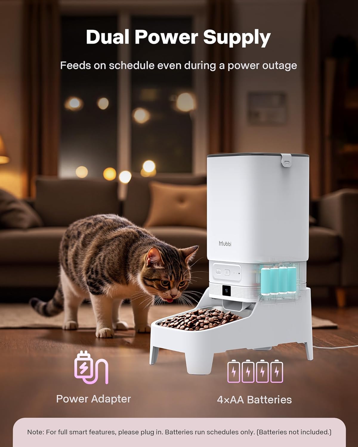 Automatic Cat Feeder with Camera - 7L/29 Cups Auto Dog Feeder with Large Food Tray & 1080P Night Vision