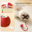 Automatic Cat Ball, RED, LED Lights, Indoors for Active Cats - Rechargeable, Smart Rolling, Speedy Tail/Rope