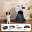 Dog Bed Medium Sized Dog - Luxury Striped Faux Fur Waterproof Pet Couch with Removable Washable Cover