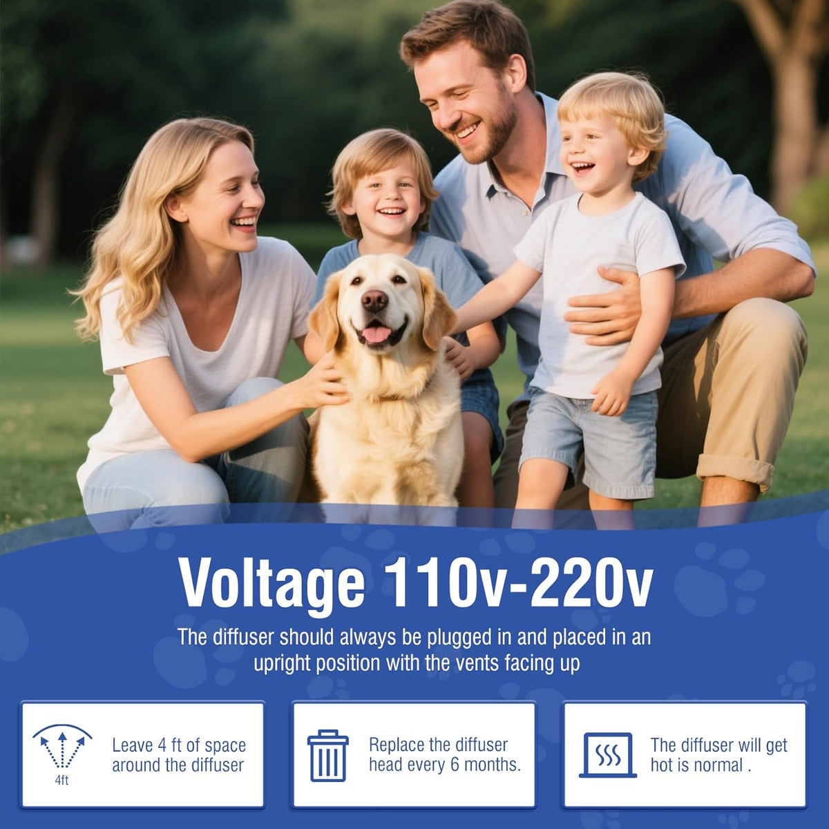 Dog Pheromone Calming Diffuser 4 In 1 Appeasing Pet Pheromones Diffuser to Calm Kit (Plug in+ 3 Pack 48ml Refill)