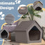 VIXZEN Dog House Outdoor Indoor for Small Dog (Grey)