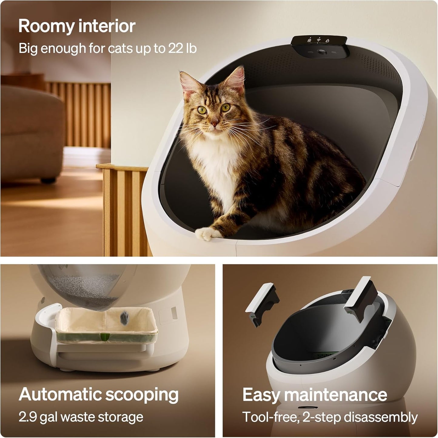 PETLIBRO Automatic Litter Box with AI-Camera Waste Analysis, Auto Odor-Control Self Cleaning Cat Litter Box