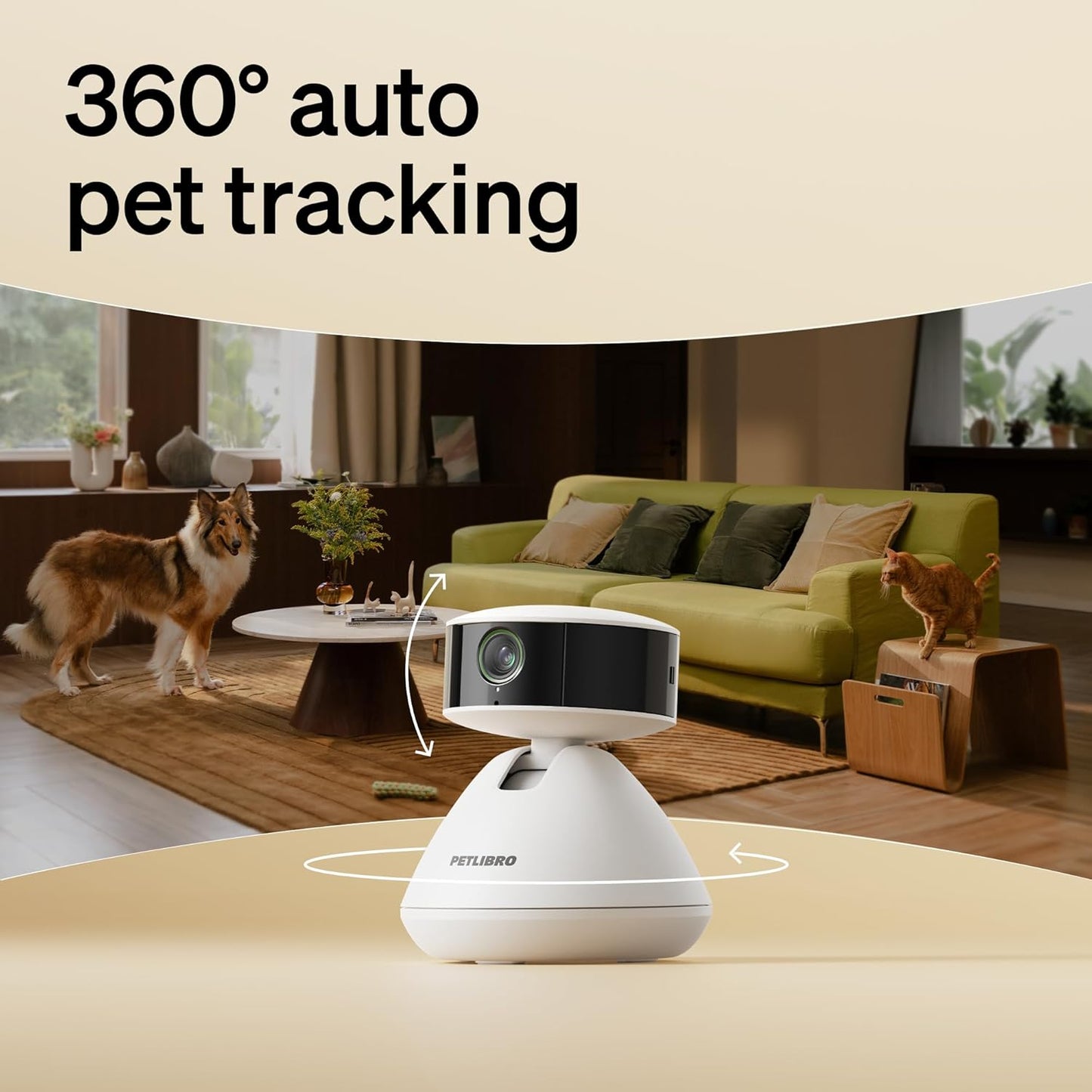 PETLIBRO AI Dog Camera Pet Camera Indoor with Phone App [Multi-Pet Recognition, Daily Activity Analysis & Smart Summaries] Cat Cam 360° View, 1080P Dog Cam Night Vision