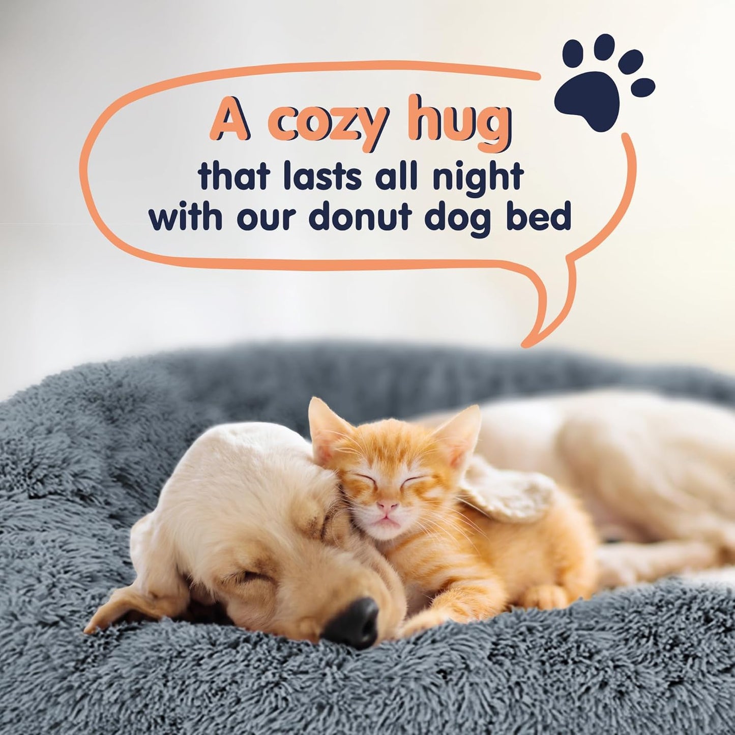 Donut Dog Bed - Premium Comfort for Anxiety Relief (Dark Grey, Small)
