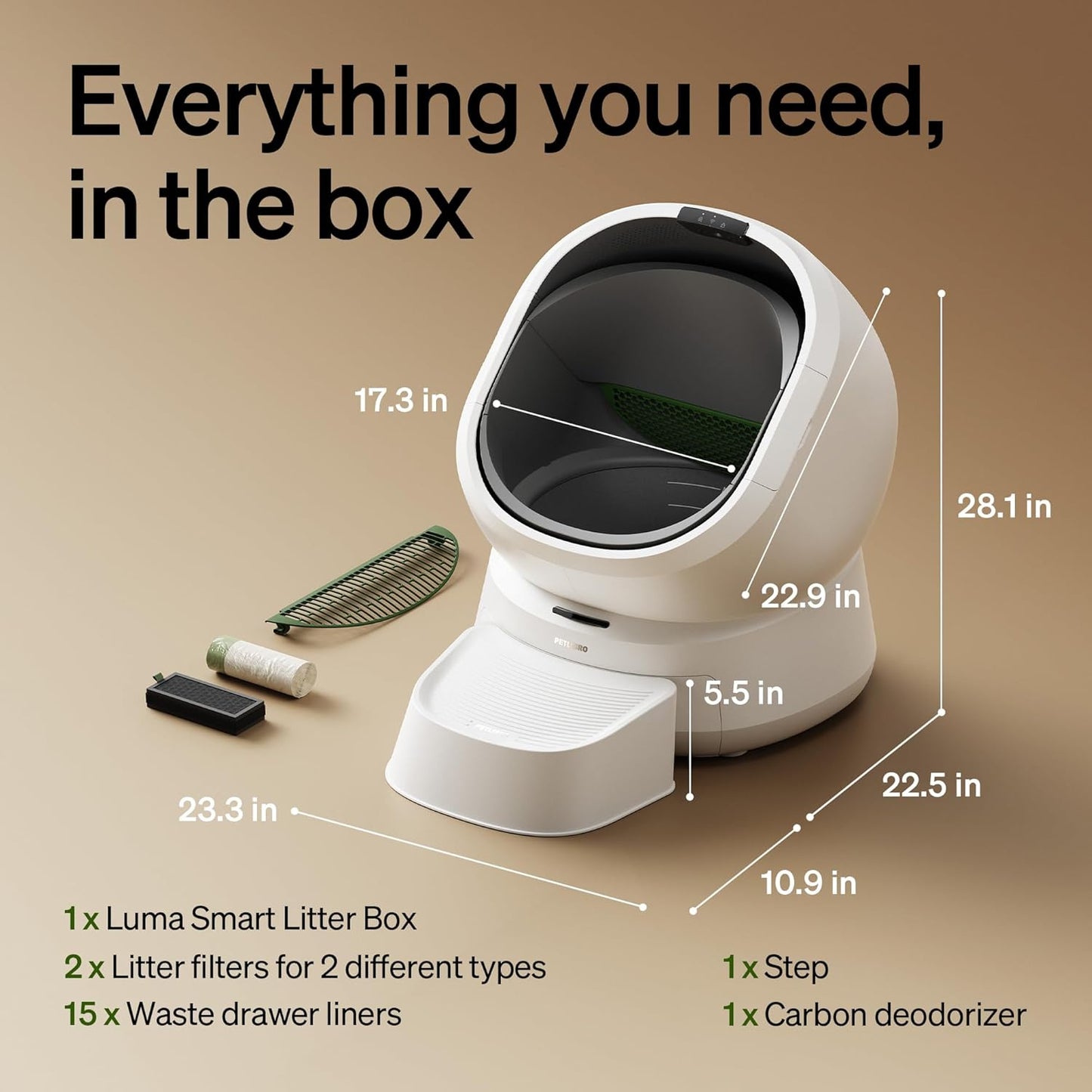 PETLIBRO Automatic Litter Box with AI-Camera Waste Analysis, Auto Odor-Control Self Cleaning Cat Litter Box